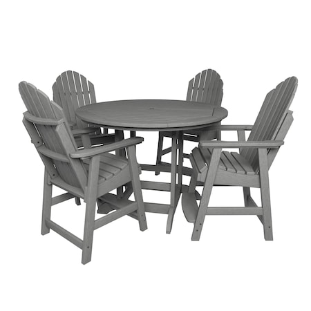 Highwood Usa Hamilton 5pc Round Counter Height Outdoor Patio Furniture Dining Set AD-CNA48-CGE